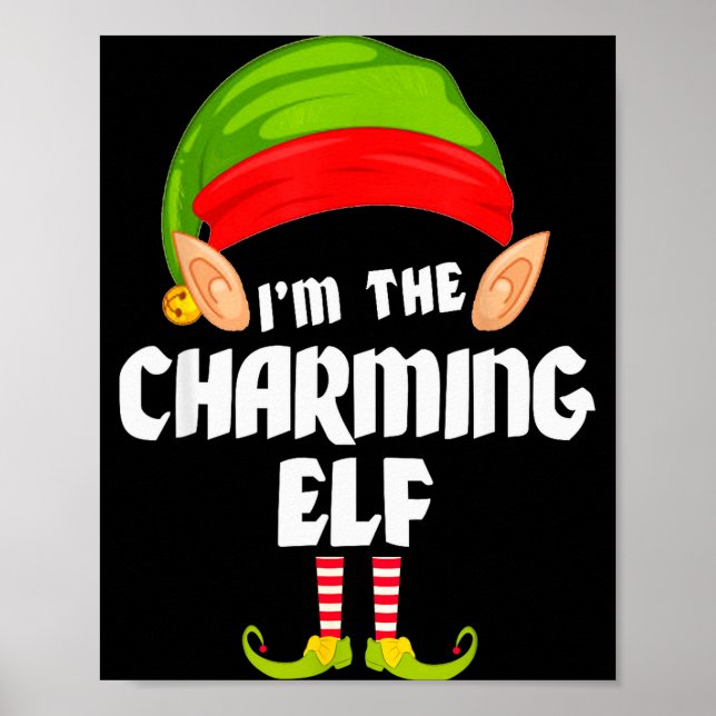 Funny Charming Elf Matching Family Group Pj Christ Poster (Front)