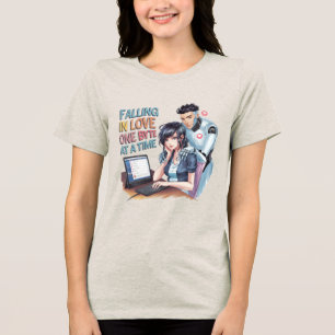 Funny Chatbot Companion Ai Memes Falling In Love Tri-Blend Shirt