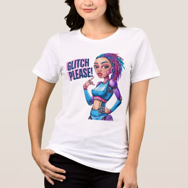 Funny Chatbot Memes Companions Glitch Please Tri-Blend Shirt (Front)