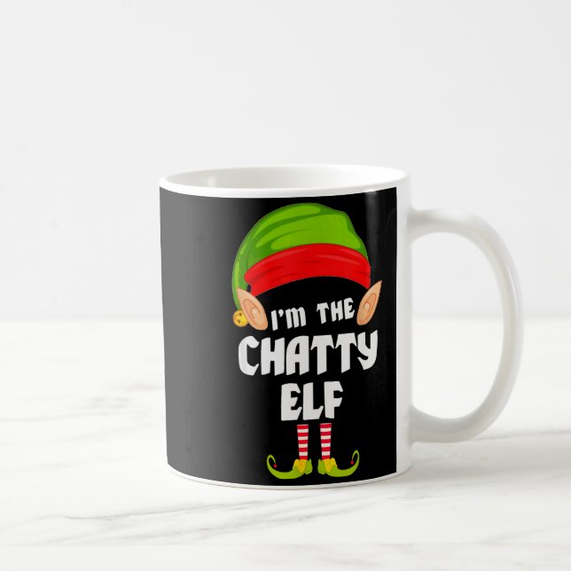 Funny Chatty Elf Matching Family Group Pj Christma Coffee Mug (Right)