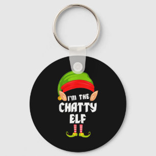 Funny Chatty Elf Matching Family Group Pj Christma Key Ring