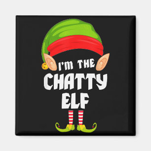 Funny Chatty Elf Matching Family Group Pj Christma Magnet