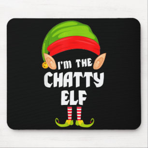 Funny Chatty Elf Matching Family Group Pj Christma Mouse Mat