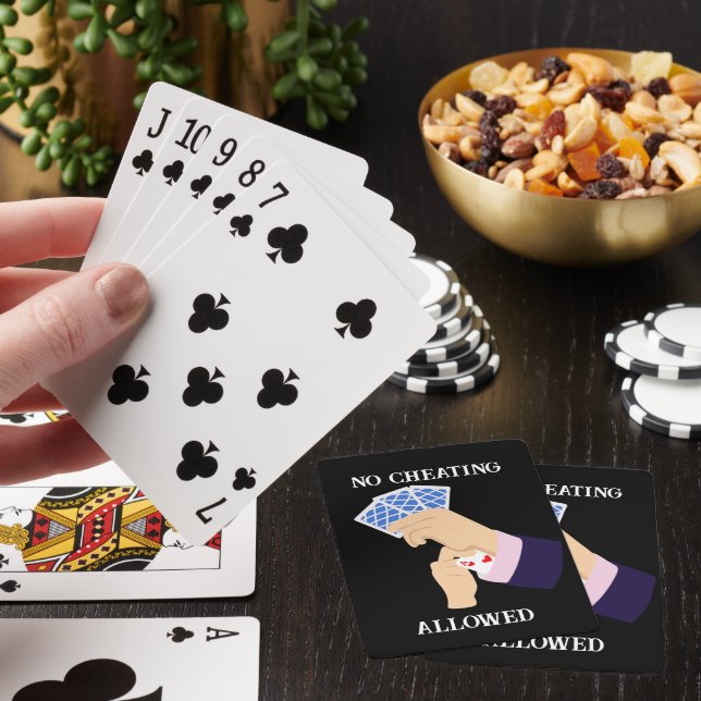 Funny cheating add text gambling  playing cards (In Situ)