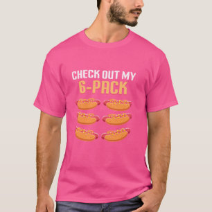 Funny Check Out My 6-Pack Hotdog July 4th T-Shirt
