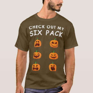 Funny Check Out My Si Pack Creepy Pumpkin Hallowee T-Shirt