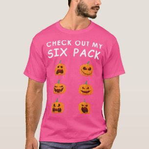 Funny Check Out My Si Pack Creepy Pumpkin Hallowee T-Shirt