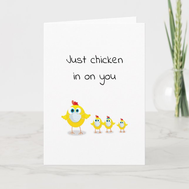 funny checking on you chicken/hens pun card (Front)