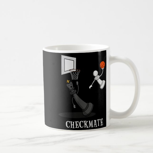 Funny Checkmate Chess Basketball Game Board King P Coffee Mug (Right)