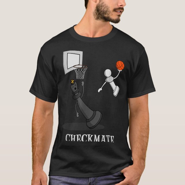 Funny Checkmate Chess Basketball Game Board King P T-Shirt (Front)
