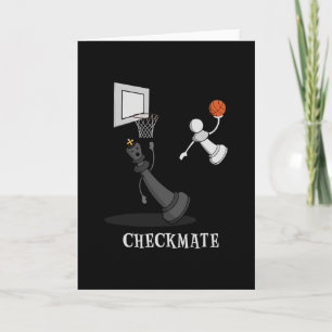 Funny Checkmate Chess Sketll Game Board King Pawn Card