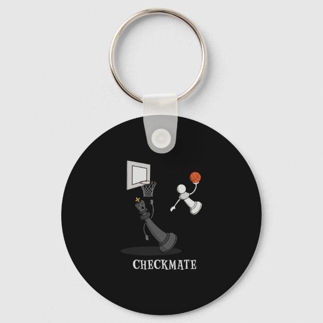 Funny Checkmate Chess Sketll Game Board King Pawn  Key Ring (Front)