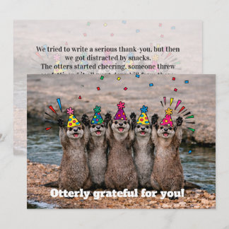 🎓Funny Cheeky Otter + Thank you card