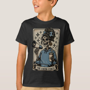 Funny Cheer Coach Tarot Card Skeleton Cheerleading T-Shirt