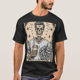 Funny Cheer Dad Tarot Card Skeleton Cheerleading F T-Shirt