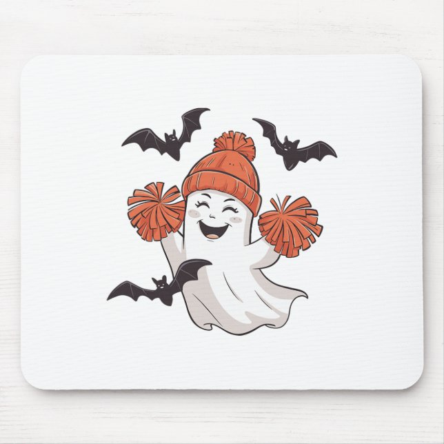 Funny Cheer Ghost Cheerleading Spooky Cheerleader  Mouse Mat (Front)