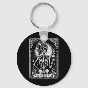 Funny Cheer Mum Halloween, Tarot Card Cheerleading Key Ring