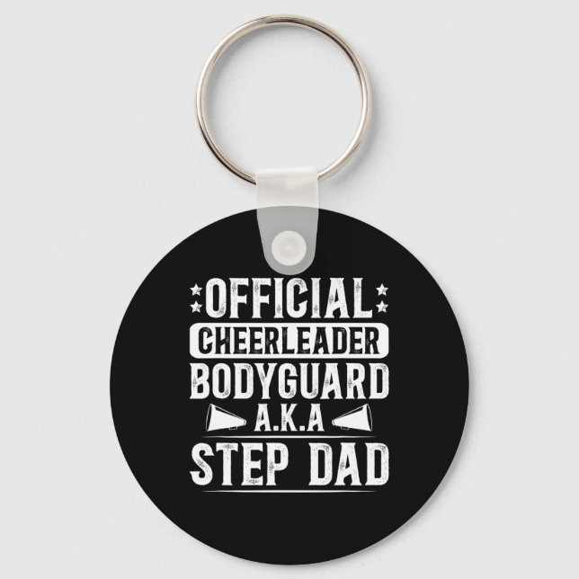 Funny Cheer Step-dad Of A Cheerleader Stepfather  Key Ring (Front)