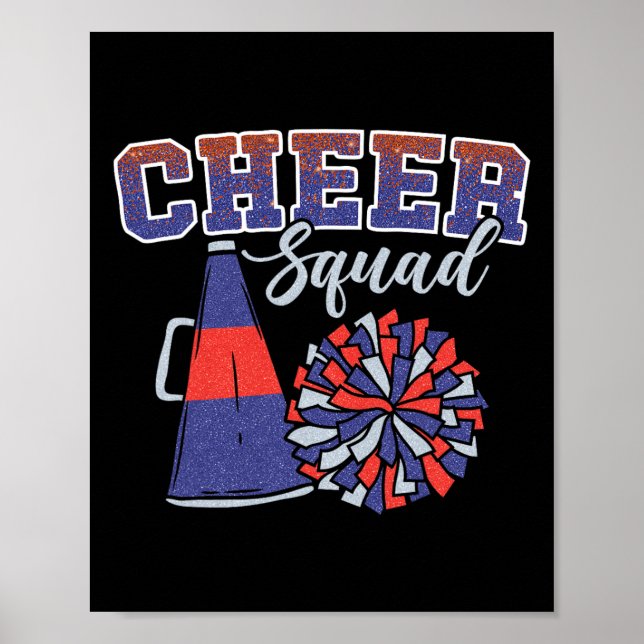 Funny Cheerleader Cheer Squad Cheerleading Blue Or Poster (Front)