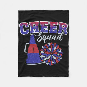 Funny Cheerleader Cheer Squad Cheerleading Red Blu Fleece Blanket