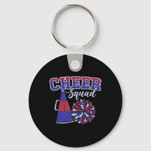 Funny Cheerleader Cheer Squad Cheerleading Red Blu Key Ring