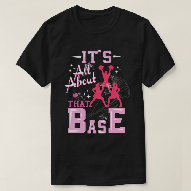 Funny Cheerleading All About That Base Cheer Leade T-Shirt (Design Front)
