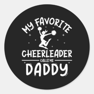 Funny Cheerleading Cheer Dad Shirt Pride Fathers D Classic Round Sticker