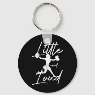Funny Cheerleading Girl Little And Loud Cheerleade Key Ring