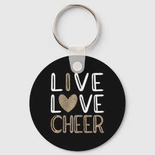 Funny Cheerleading Girls Leopard Cheetah Print Lov Key Ring