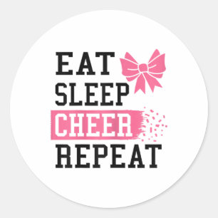 Funny Cheerleading Girls Women Cheer Mum Classic Round Sticker