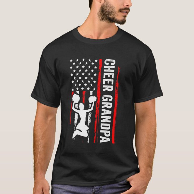 Funny Cheerleading Grandpa cheerleader USA America T-Shirt (Front)