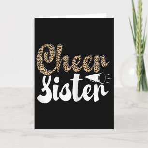Funny Cheerleading Leopard Graphic Women Cheer Sis Card