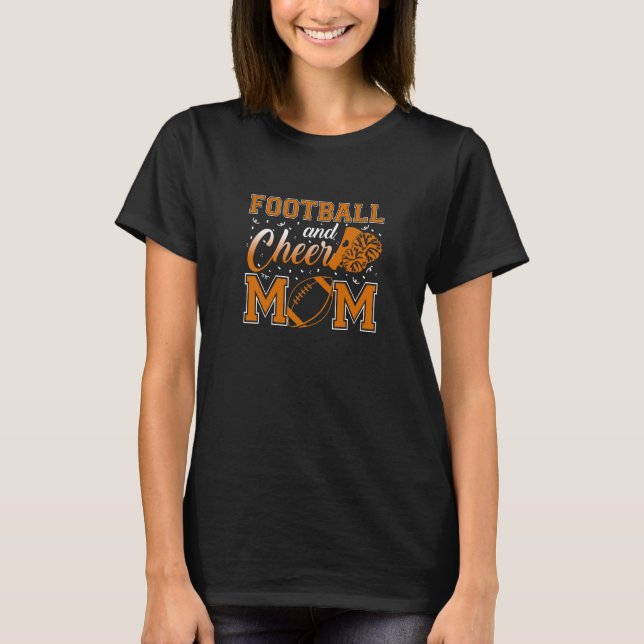 Funny Cheerleading Mum Football and Cheer Mum T-Shirt (Front)