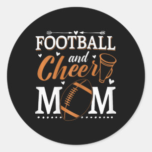 Funny Cheerleading Mum Footll And Cheer Mum Classic Round Sticker