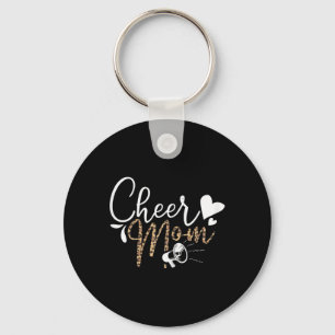 Funny Cheerleading Mum Leopard Cheetah Print Cheer Key Ring