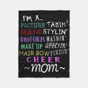 Funny Cheerleading Mum Shirts For Cheer Moms Fleece Blanket