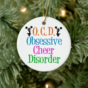 Funny Cheerleading Obsessive Cheer Disorder Ceramic Tree Decoration
