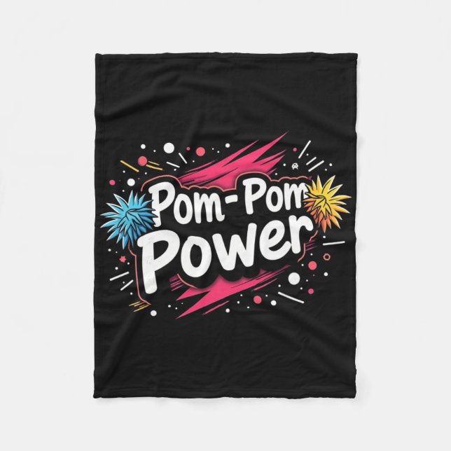 Funny Cheerleading Quote Gift Power  Fleece Blanket (Front)