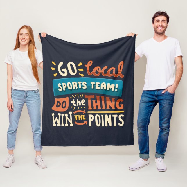 Funny Cheerleading Sports Fan Fleece Blanket (In Situ)