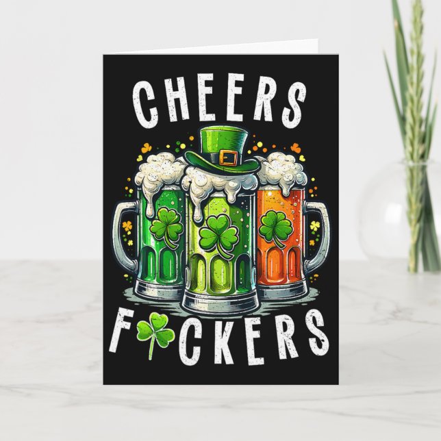 Funny Cheers Ers St Patricks Day Irish Drinking  Card (Front)