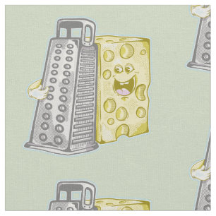Funny cheese and cheese grater fabric