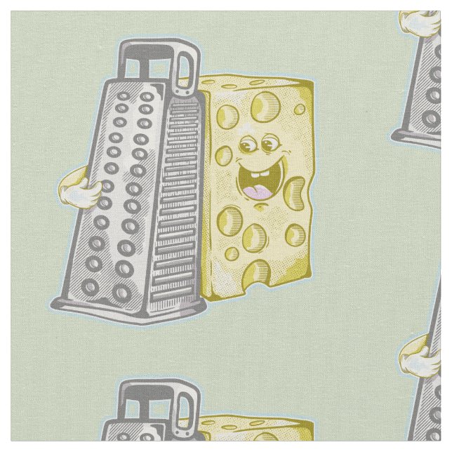 Funny cheese and cheese grater fabric (Close Up)