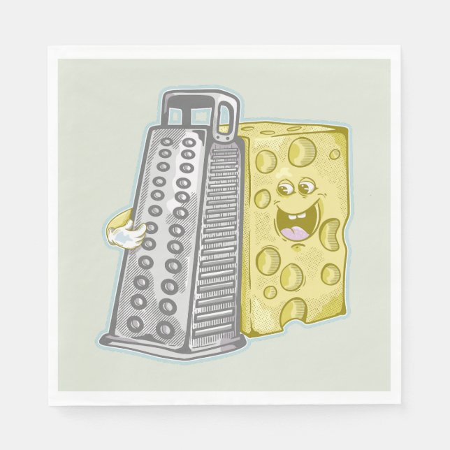 Funny cheese and cheese grater napkin (Front)