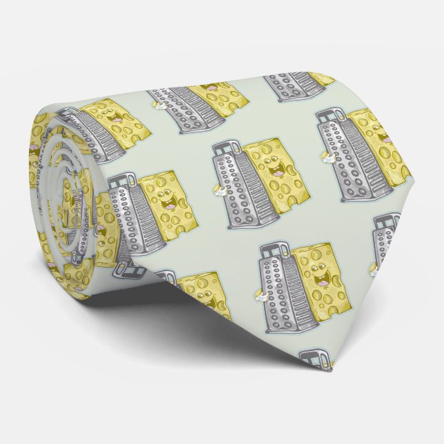 Funny cheese and cheese grater tie (Rolled)