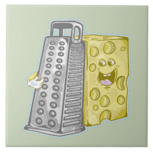 Funny cheese and cheese grater tile