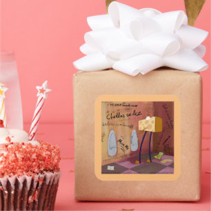 Funny Cheese Bathroom Comic Crafting Square Sticker