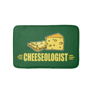Funny Cheese Cheeseologist Cheesehead Bath Mat