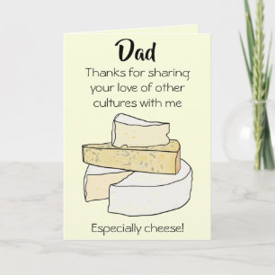 Funny cheese culture joke fathers day card