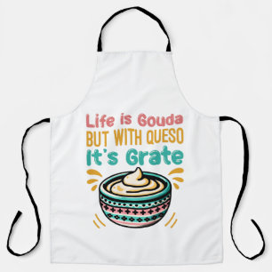 Funny Cheese Gouda Queso Food Pun  Apron