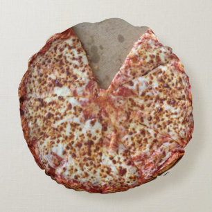 Funny Cheese Pizza Round Cushion